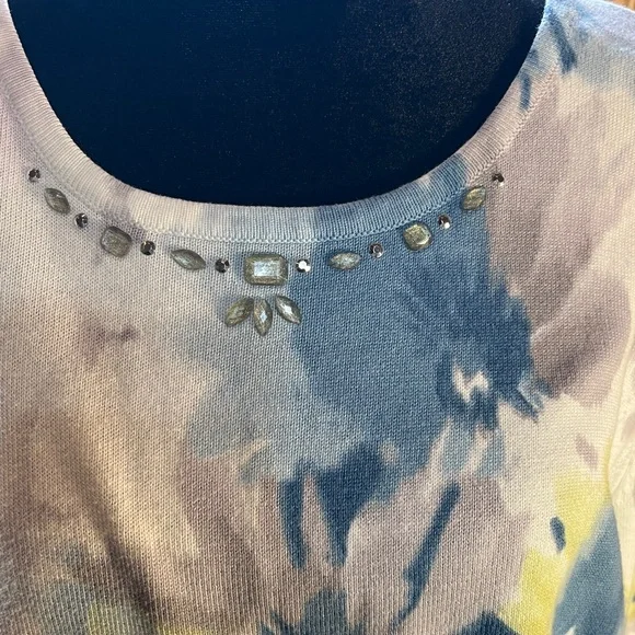 Alfred Dunner size XL floral knit top three-quarter sleeves - Picture 2 of 6